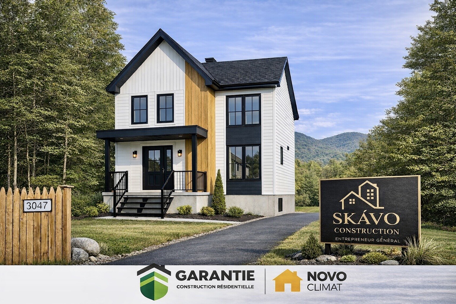 Maison neuve construite par SKÁVO Construction à Stoneham